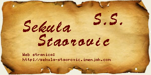 Sekula Staorović vizit kartica